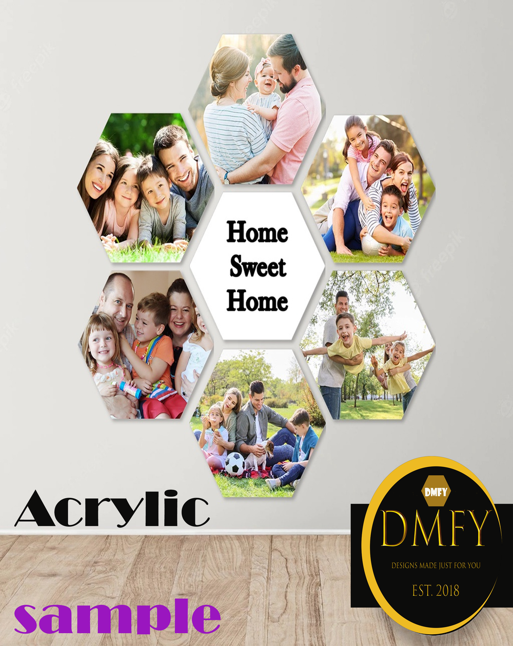 Customized Hexagon Photo Tile